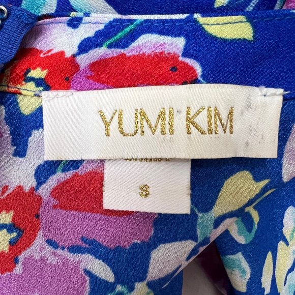 Yumi Kim Romper Small Blue Floral Liz Wrap Tie Waist Pockets - Picture 9 of 12